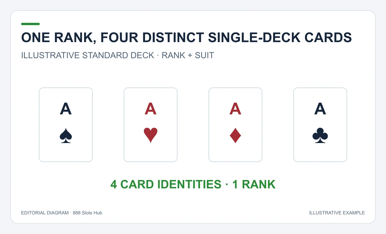 Four separate Ace cards show spades, hearts, diamonds and clubs, one of each suit.